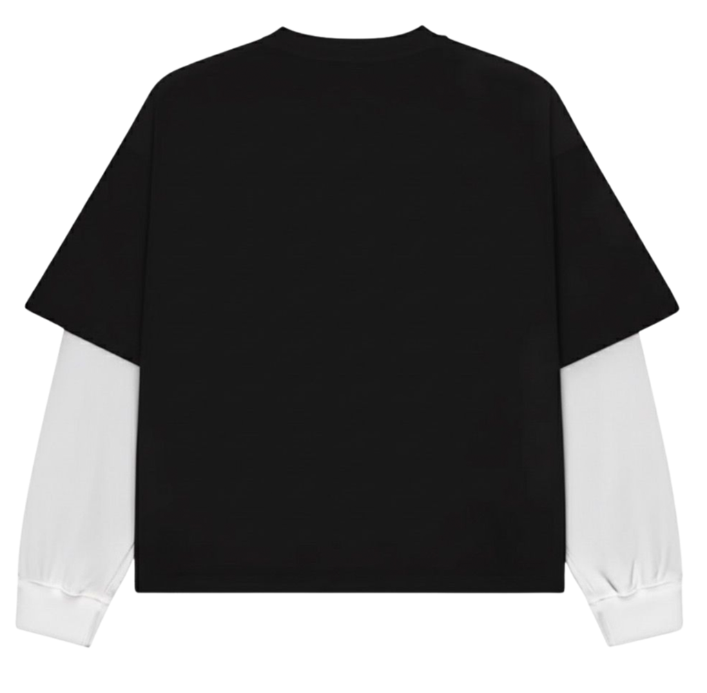BLACK WITH WHITE SLEEVE OVERSIZED TSHIRT