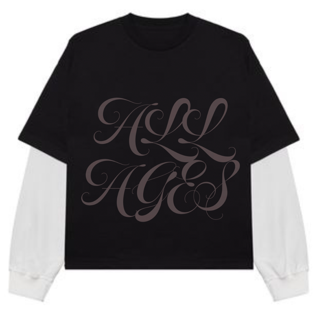 BLACK WITH WHITE SLEEVE OVERSIZED TSHIRT